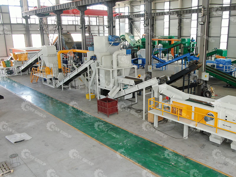 Waste refrigerator recycling line